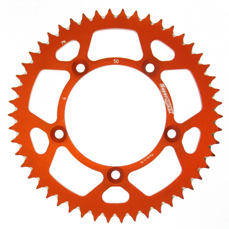 Rear ALU sprocket SUPERSPROX narancssárga 50 fogak,420