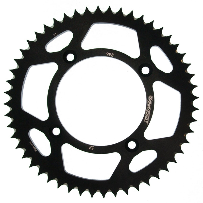 Rear ALU sprocket SUPERSPROX fekete 52 fogak,428