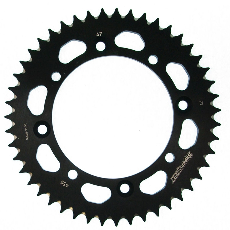 Rear ALU sprocket SUPERSPROX fekete 47 fogak,420