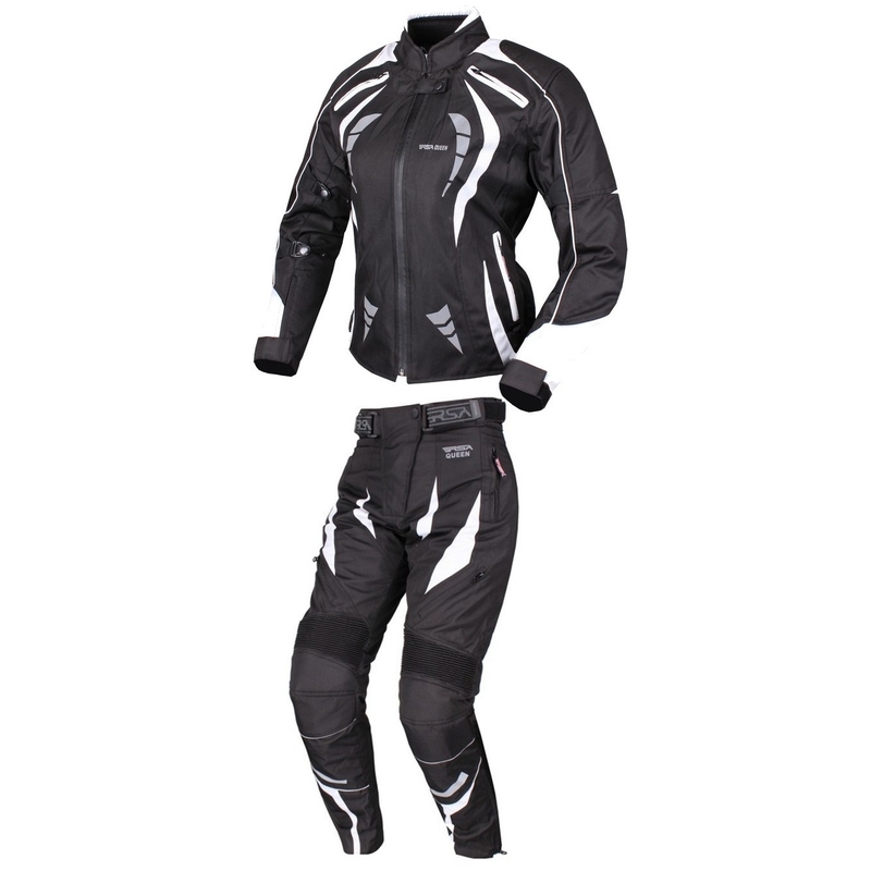 Női motoros overál RSA Queen fekete-fehér kiárusítás