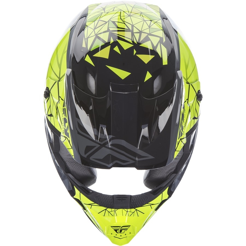 Gyerek Motocross Sisak FLY Racing Kinetic CRUX - USA fluo sárga-szürke-fekete akció kiárusítás