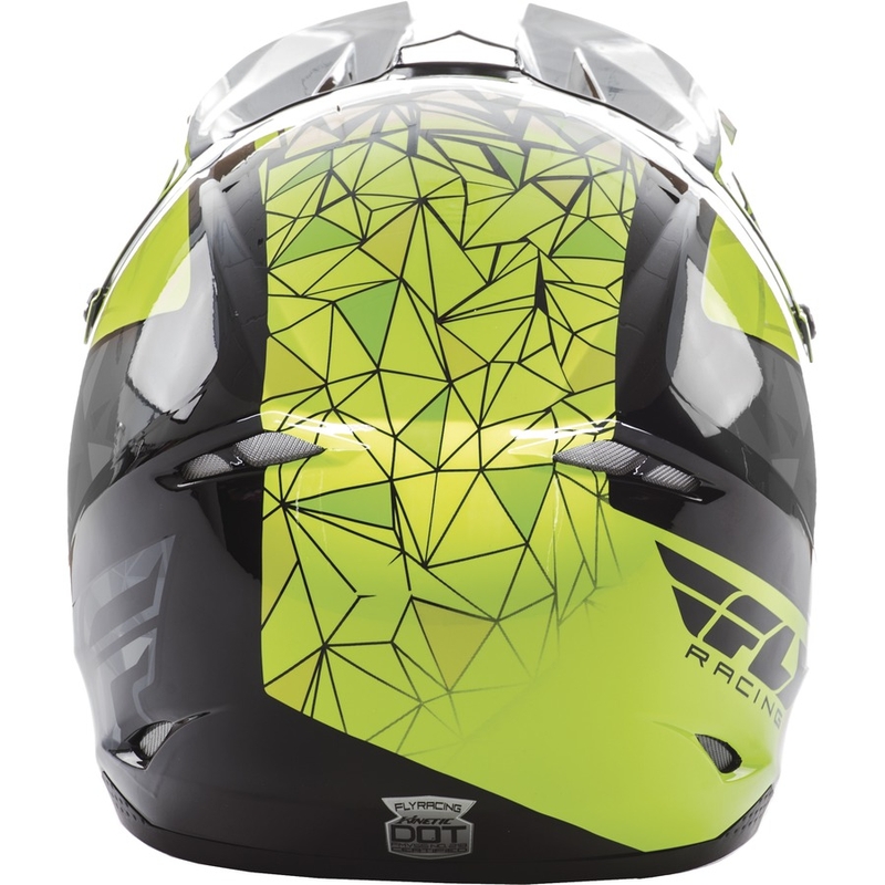 Gyerek Motocross Sisak FLY Racing Kinetic CRUX - USA fluo sárga-szürke-fekete akció kiárusítás