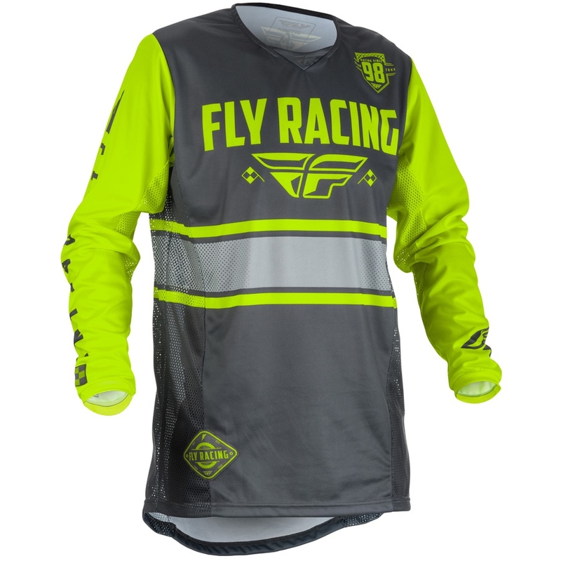 Kids Motocross Jersey FLY Racing Kinetic ERA 2018 - USA szürke fluo sárga