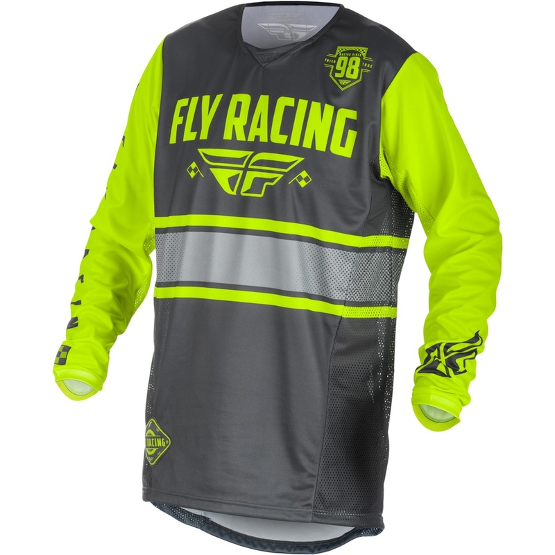 Kids Motocross Jersey FLY Racing Kinetic ERA 2018 - USA szürke fluo sárga