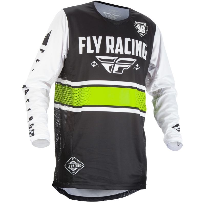 Kids Motocross Jersey FLY Racing Kinetic ERA 2018 - USA fehér-fekete