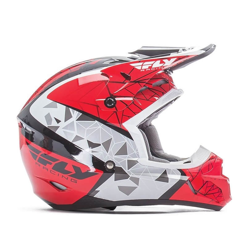 Gyerek Motocross Sisak FLY Racing Kinetic CRUX - USA piros-fehér-fekete akció kiárusítás