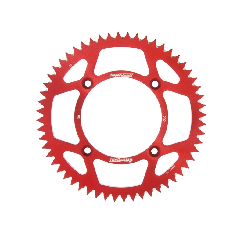 Rear ALU sprocket SUPERSPROX piros 56 fogak,420
