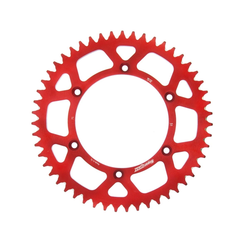 Rear ALU sprocket SUPERSPROX piros 51 fogak,520