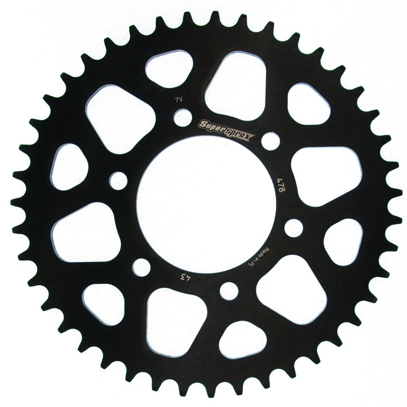 Rear ALU sprocket SUPERSPROX fekete 43 fogak,520