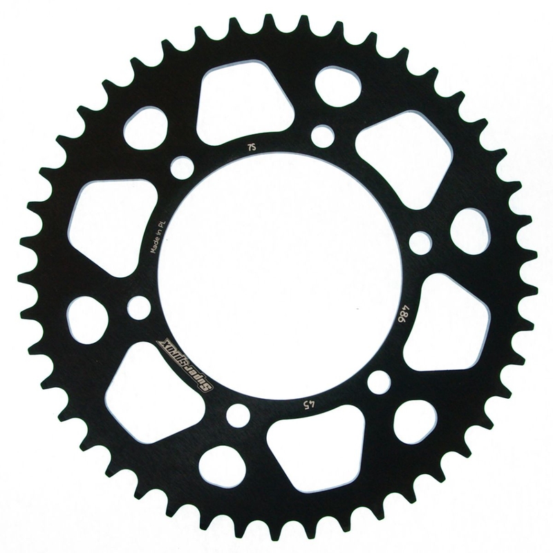 Rear ALU sprocket SUPERSPROX fekete 45 fogak,520