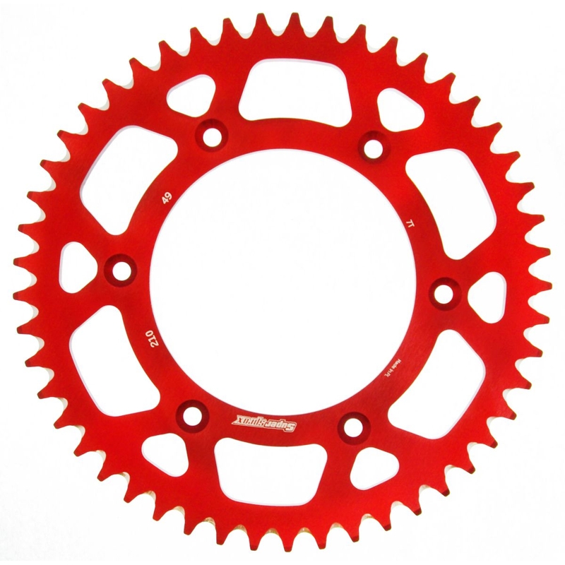 Rear ALU sprocket SUPERSPROX piros 49 fogak,520
