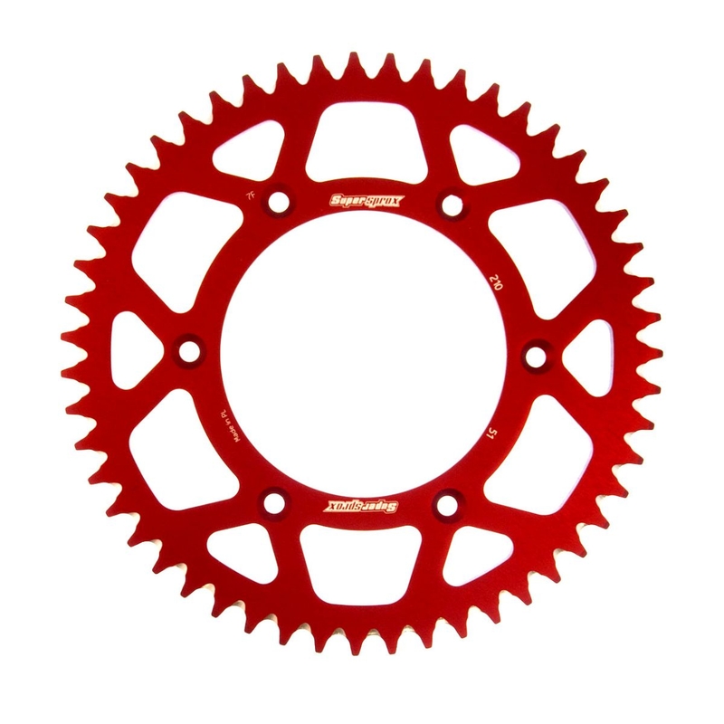 Rear ALU sprocket SUPERSPROX piros 51 fogak,520 kiárusítás
