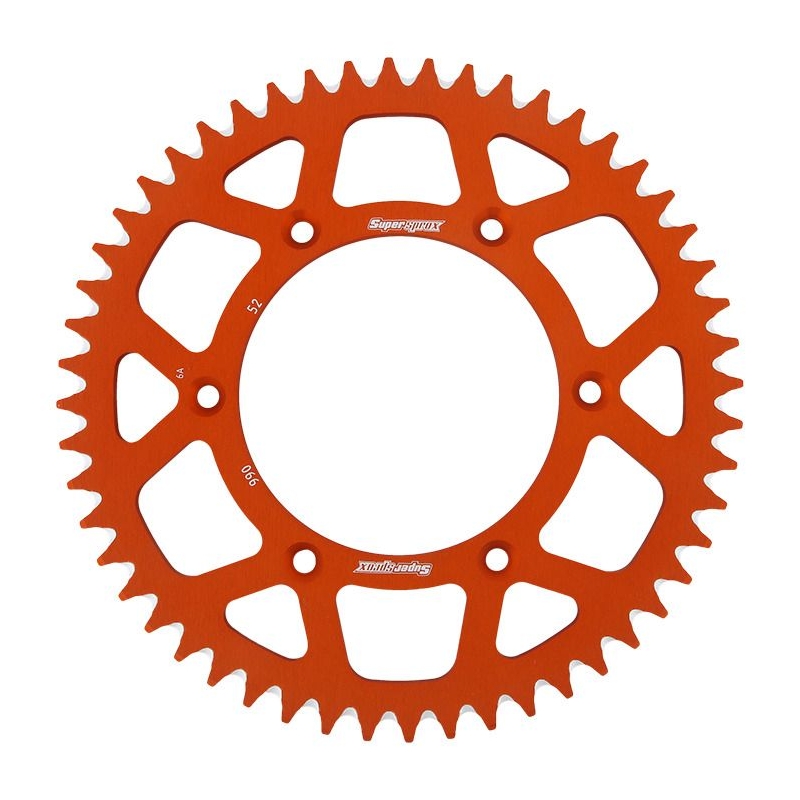 Rear ALU sprocket SUPERSPROX narancssárga 52 fogak,520