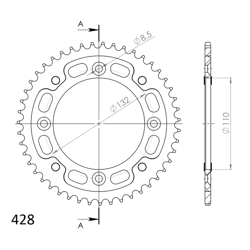 Rear sprocket SUPERSPROX STEALTH arany 46 fogak,428