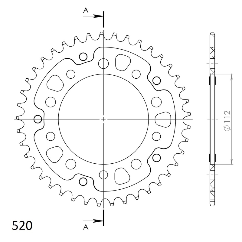 Rear sprocket SUPERSPROX STEALTH arany 41 fogak,520