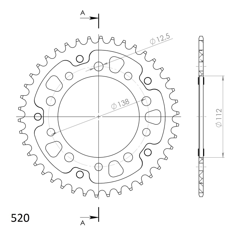 Rear sprocket SUPERSPROX STEALTH arany 43 fogak,520