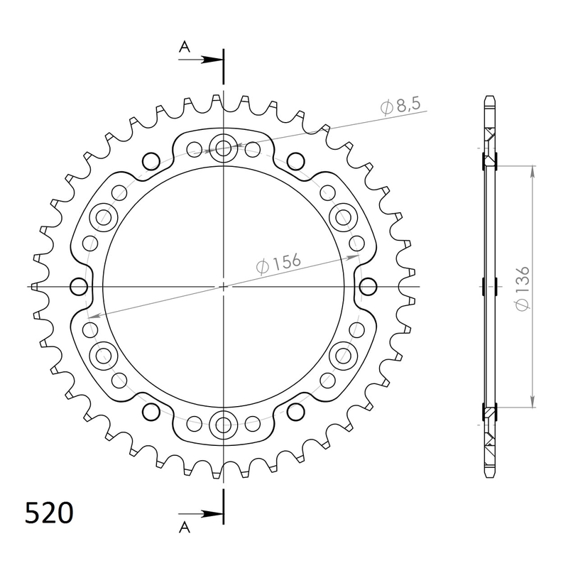 Rear sprocket SUPERSPROX STEALTH arany 41 fogak,520