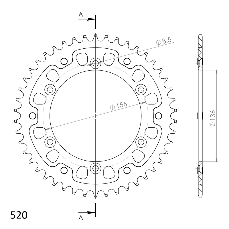 Rear sprocket SUPERSPROX STEALTH arany 46 fogak,520