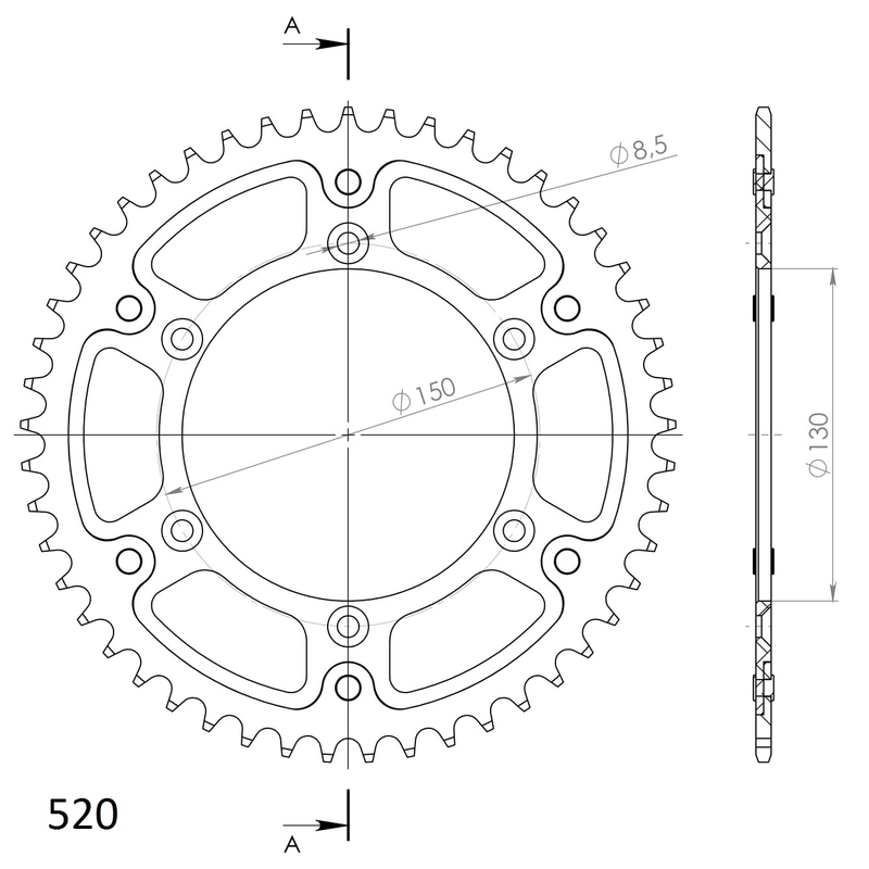 Rear sprocket SUPERSPROX STEALTH kék 48 fogak,520