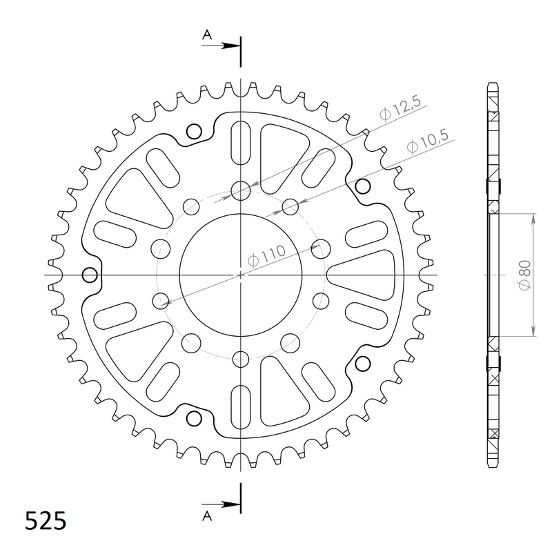 Rear sprocket SUPERSPROX STEALTH arany 45 fogak,525