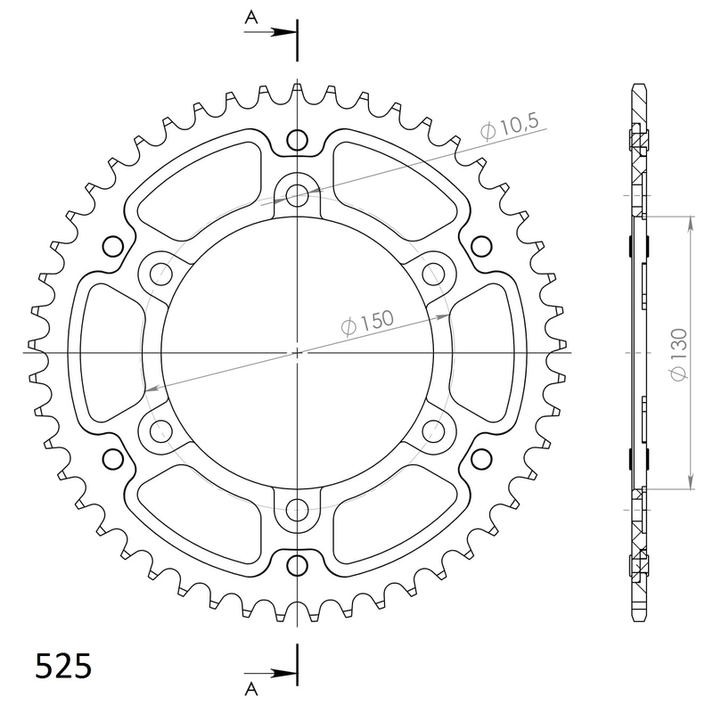 Rear sprocket SUPERSPROX STEALTH arany 47 fogak,525