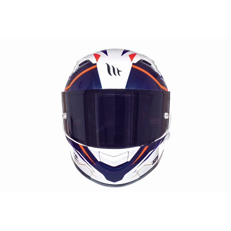 Integrált motoros sisak MT Kre Intrepid SV fehér fluo piros