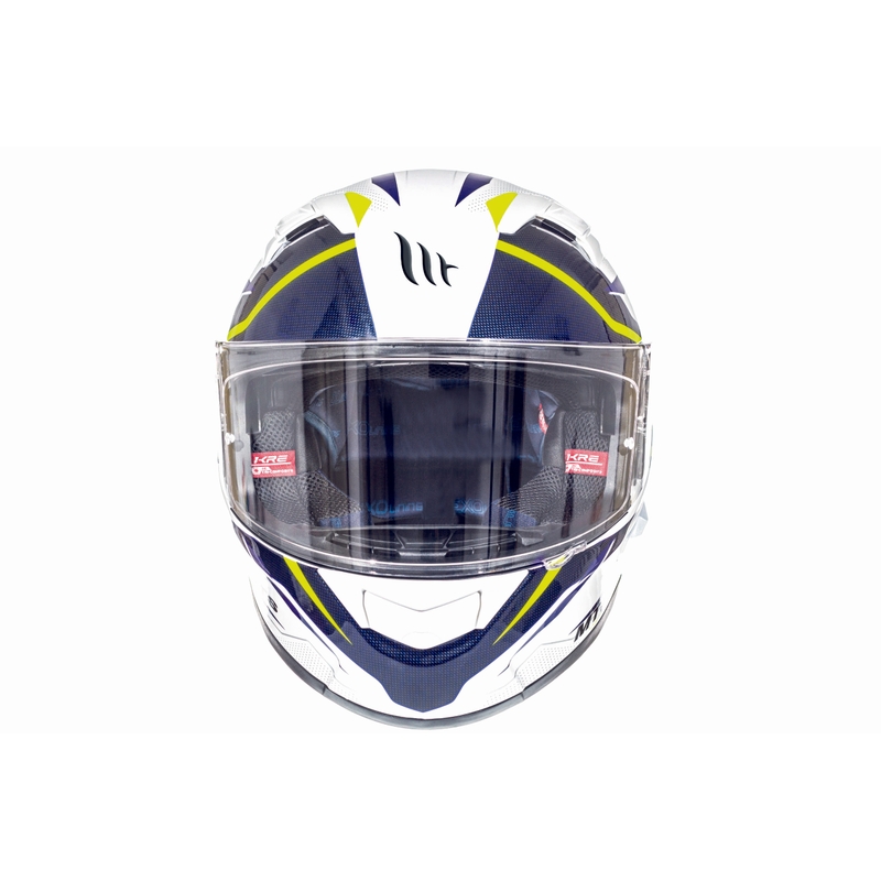 Integrált motoros sisak MT Kre Intrepid SV fehér fluo sárga