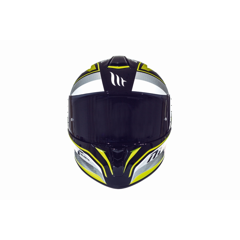 Integrált motorkerékpár sisak MT Targo Interact fehér fluo sárga
