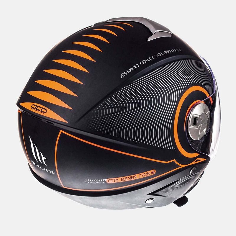Motorkerékpár sisak nyitott MT City Eleven SV Tron fekete matt-fluo narancs akció kiárusítás