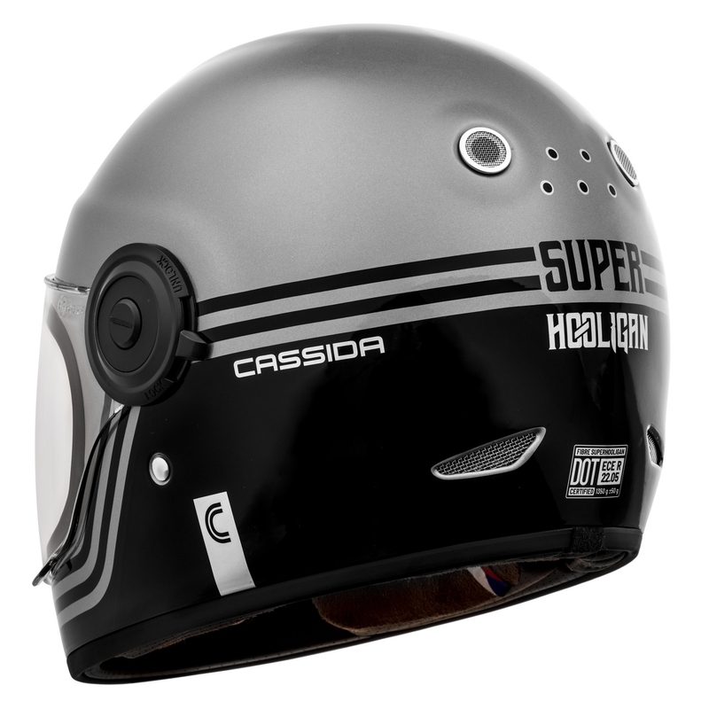 Cassida Fibre Super Hooligan zárt bukósisak fekete-szürke