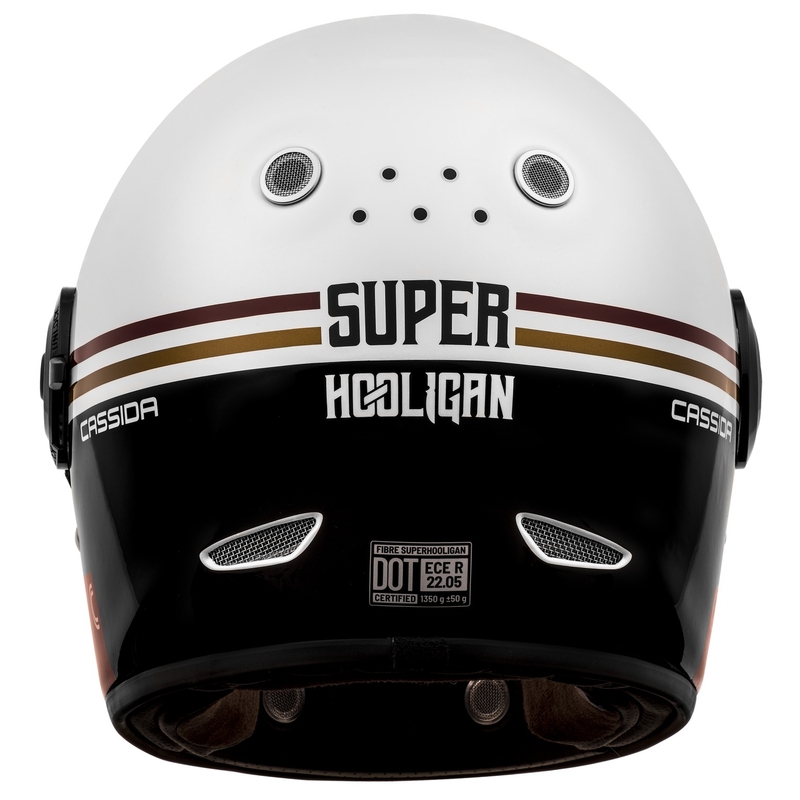 Cassida Fibre Super Hooligan Carat zárt bukósisak fehér-fekete-piros-arany kiárusítás