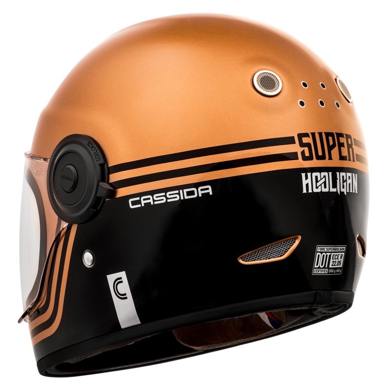Cassida Fibre Super Hooligan zárt bukósisak fekete-réz kiárusítás