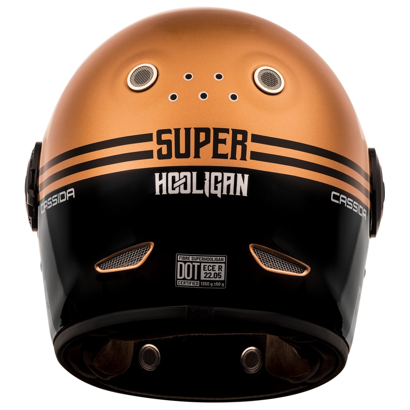 Cassida Fibre Super Hooligan zárt bukósisak fekete-réz kiárusítás