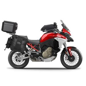Complete set of SHAD TERRA TR40 adventure saddlebags and SHAD TERRA BLACK aluminium 55L topcase, including mounting kit SHAD Ducati Multistrada 1200 V4