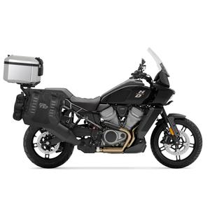 Complete set of SHAD TERRA TR40 adventure saddlebags and SHAD TERRA aluminium 55L topcase, including mounting kit SHAD Harley Davidson Pan America 1250