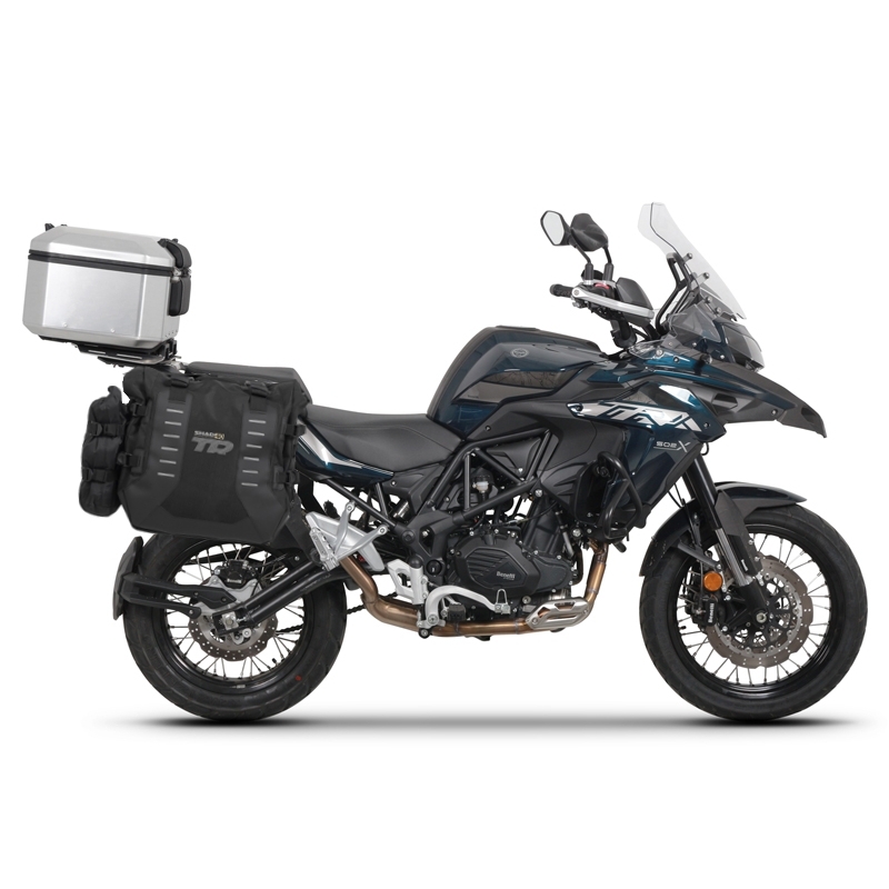 Complete set of SHAD TERRA TR40 adventure saddlebags and SHAD TERRA aluminium 55L topcase, including mounting kit SHAD Benelli TRK 502 X