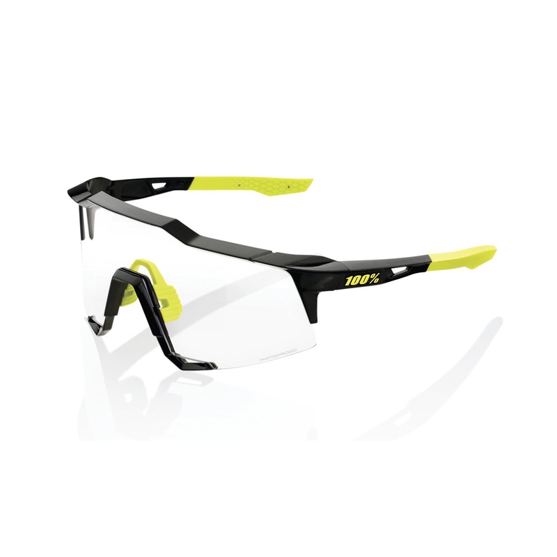 Napszemüveg 100% SPEEDCRAFT Gloss Black fekete-sárga (fotokromatikus lencsével)