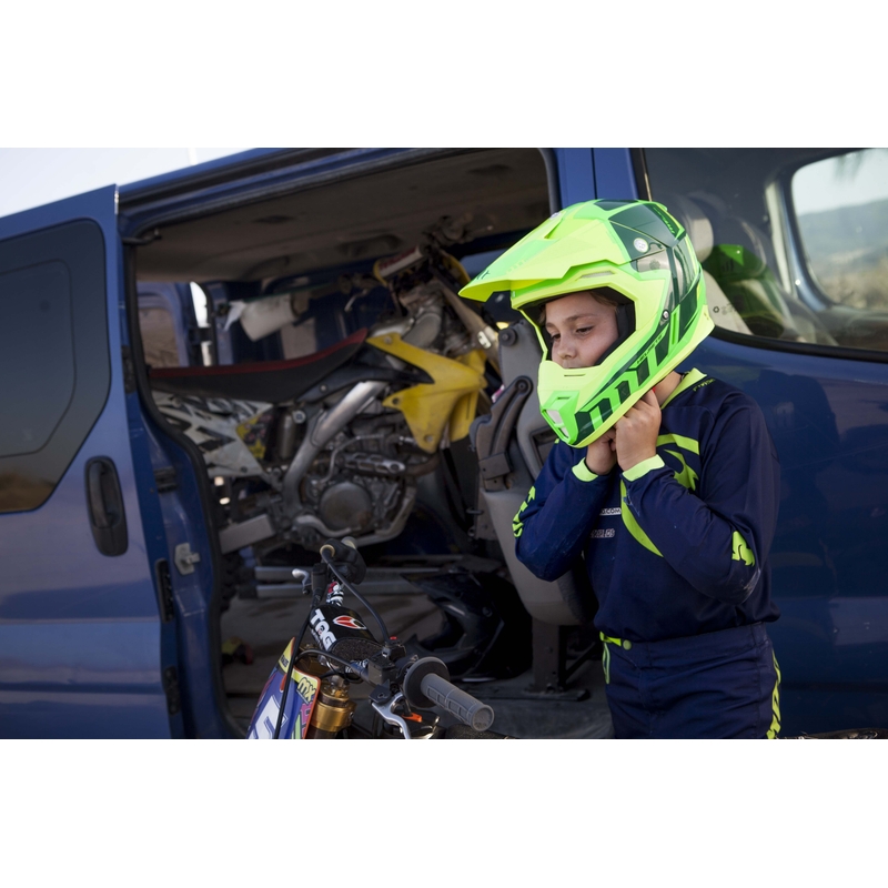 Gyerekek Motocross motoros sisak MT MX-2 Spec Fluo Zöld-Sárga
