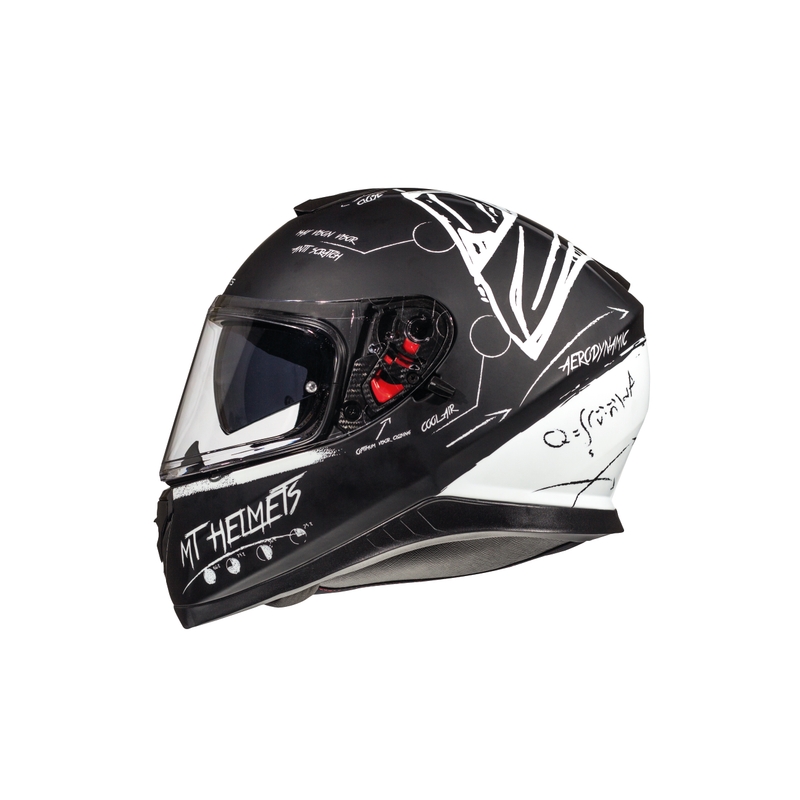 Integrált motoros sisak MT Thunder 3 SV Board fekete matt-fehér