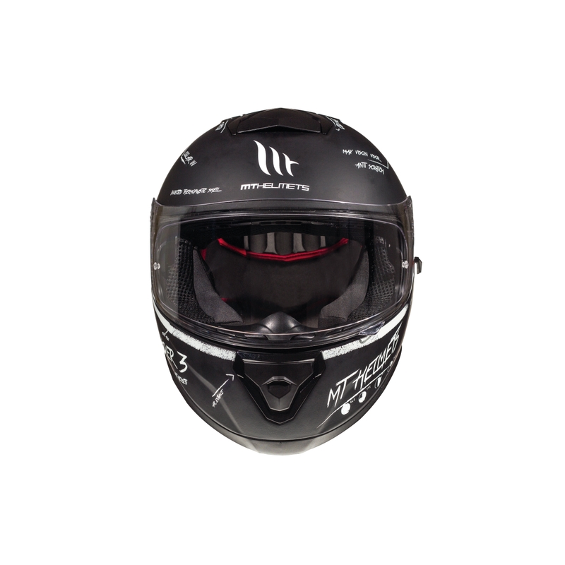 Integrált motoros sisak MT Thunder 3 SV Board fekete matt-fehér