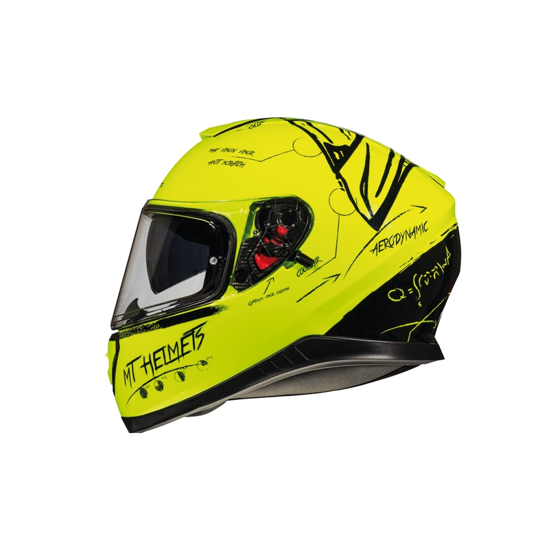 Zárt motoros sisak MT Thunder 3 SV Board neon sárga kiárusítás