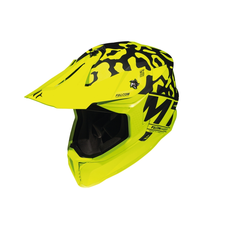 Motocross sisak MT Falcon Karson fluo sárga matt