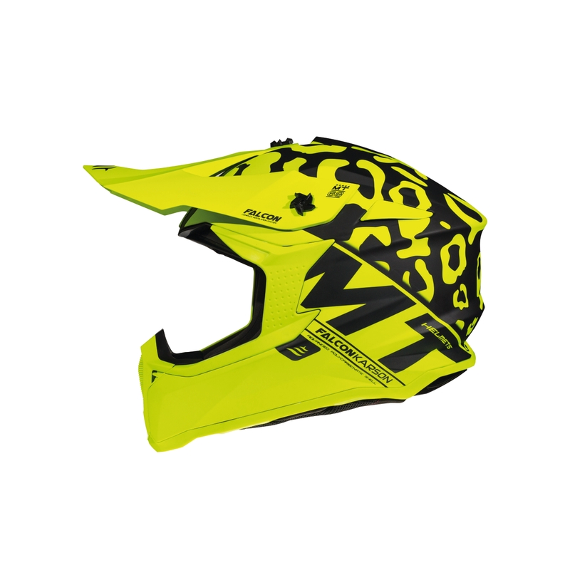 Motocross sisak MT Falcon Karson fluo sárga matt