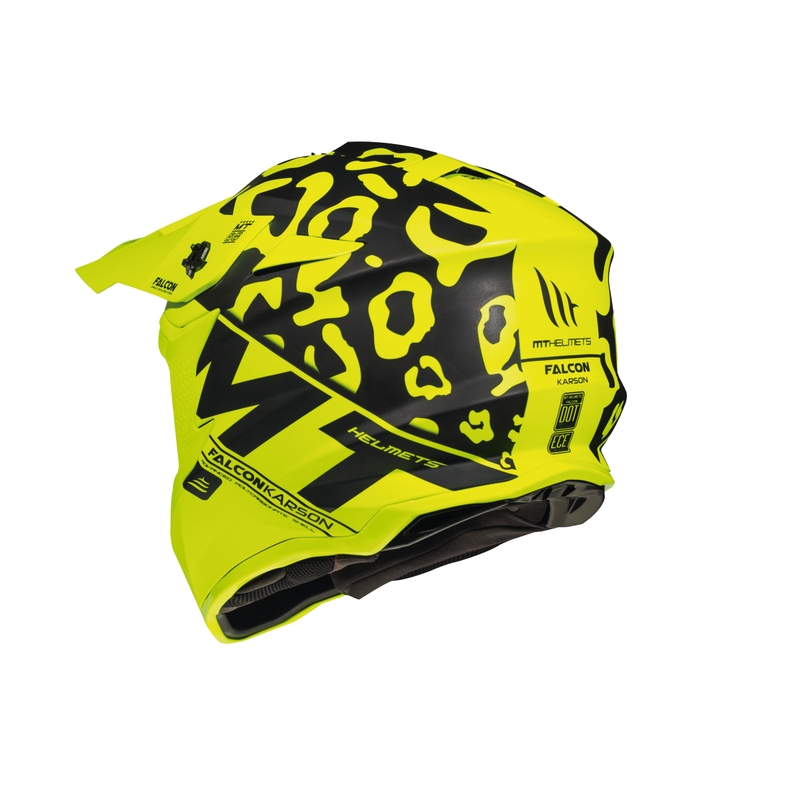 Motocross sisak MT Falcon Karson fluo sárga matt