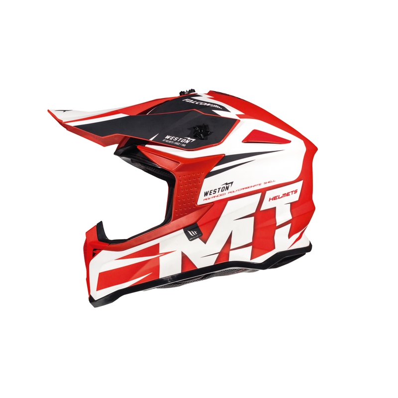 Motocross sisak MT Falcon Weston fehér-piros