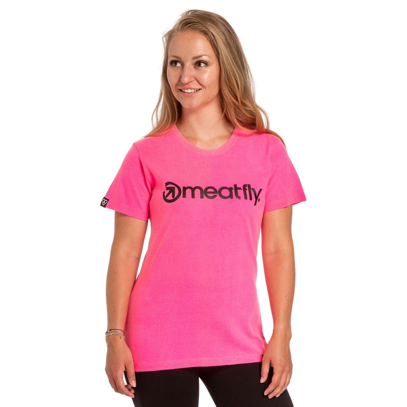 Meatfly Ladies MF Logo neon rózsaszín női póló kiárusítás