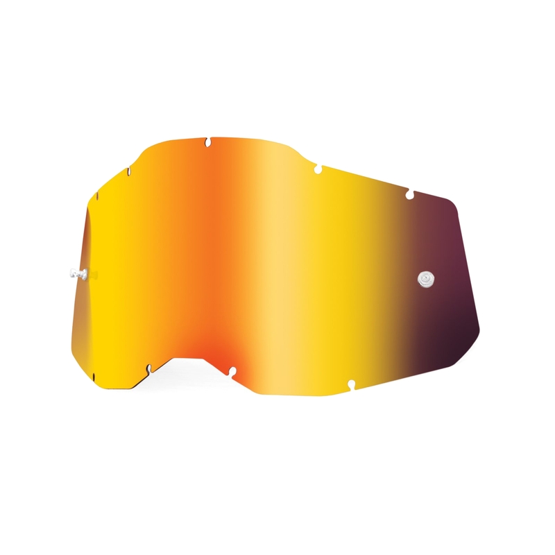 100% Racecraft 2/Accuri 2/Strata 2 plexi piros tükrös (Anti-fog)