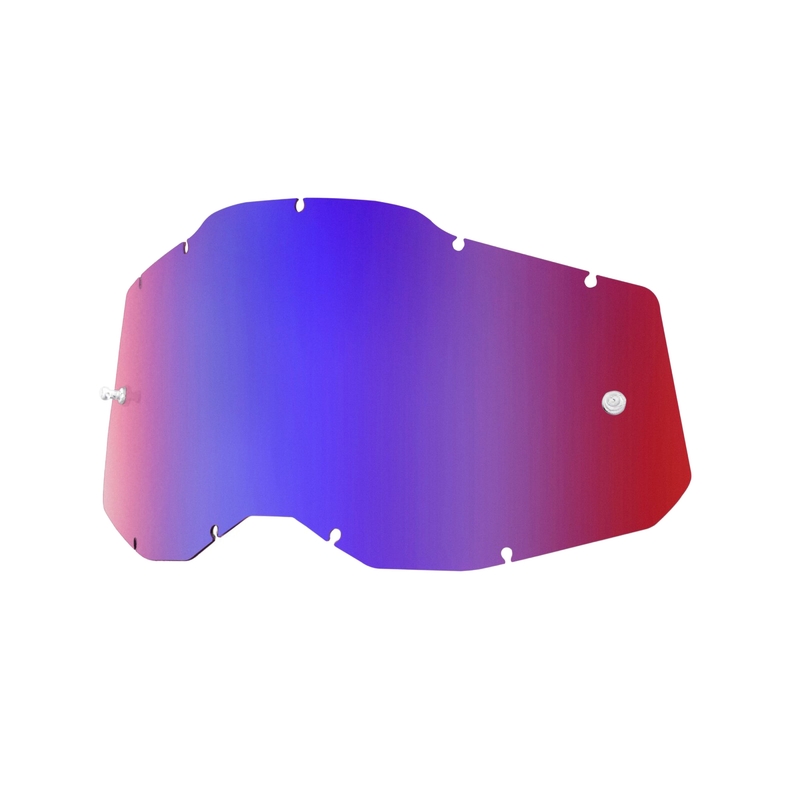 100% Racecraft 2/Accuri 2/Strata 2 plexi kék-piros tükrös (Anti-fog)