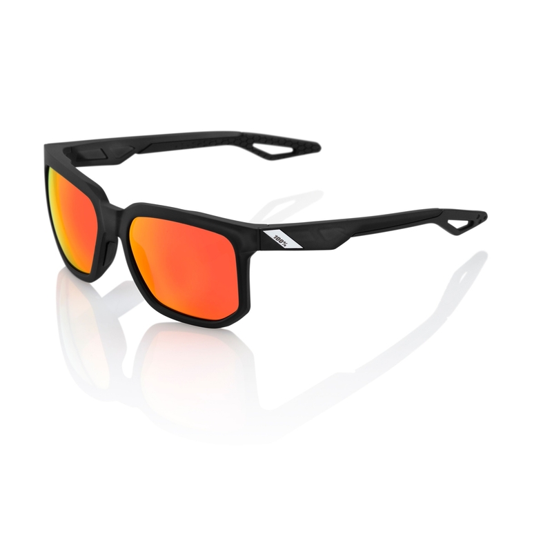 100% CENTRIC Matte Crystal Black fekete napszemüveg (piros lencsével)