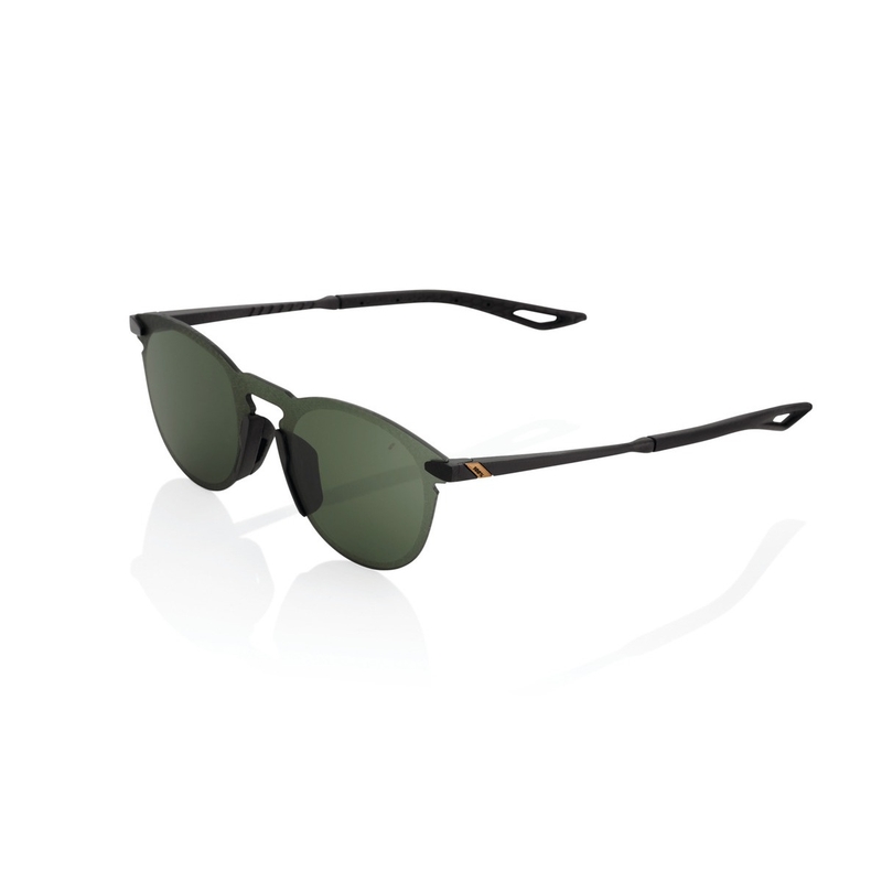 100% LEGERE ROUND Matte Black Grey fekete napszemüveg (zöld lencsével)